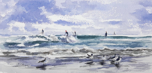 Original beach watercolor painting