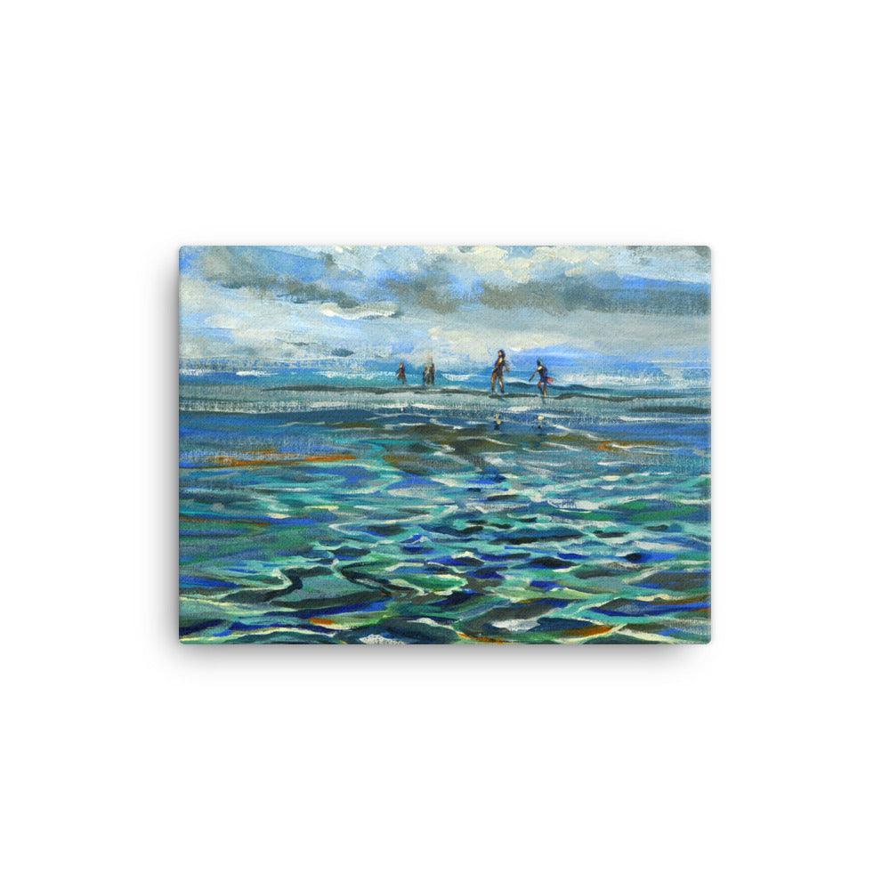 Afternoon at the Beach 1 painting - Canvas Print - Julianne Felton