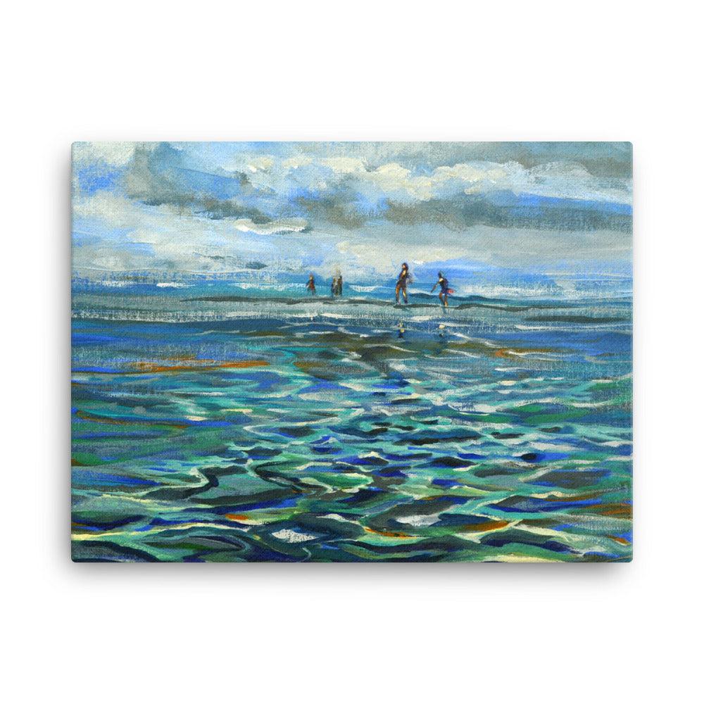 Afternoon at the Beach 1 painting - Canvas Print - Julianne Felton