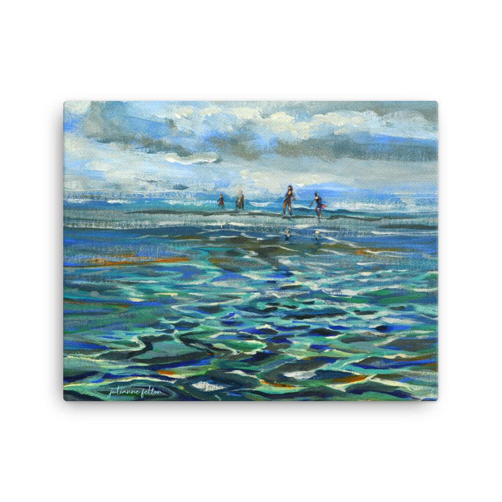 Afternoon at the Beach 1 painting - Canvas Print - Julianne Felton