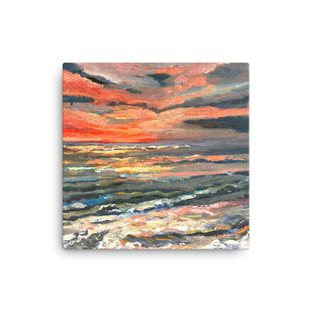 Dawn at the rocks canvas beach print - Julianne Felton