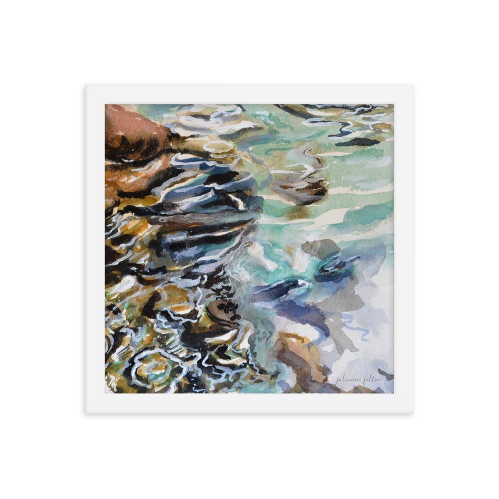 Edge of the Silver Glen spring framed watercolor painting print - Julianne Felton