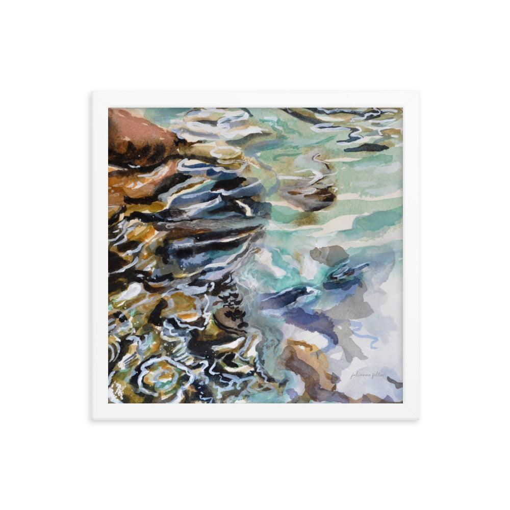 Edge of the Silver Glen spring framed watercolor painting print - Julianne Felton