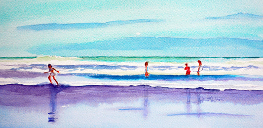 Original beach watercolor painting - Julianne Felton