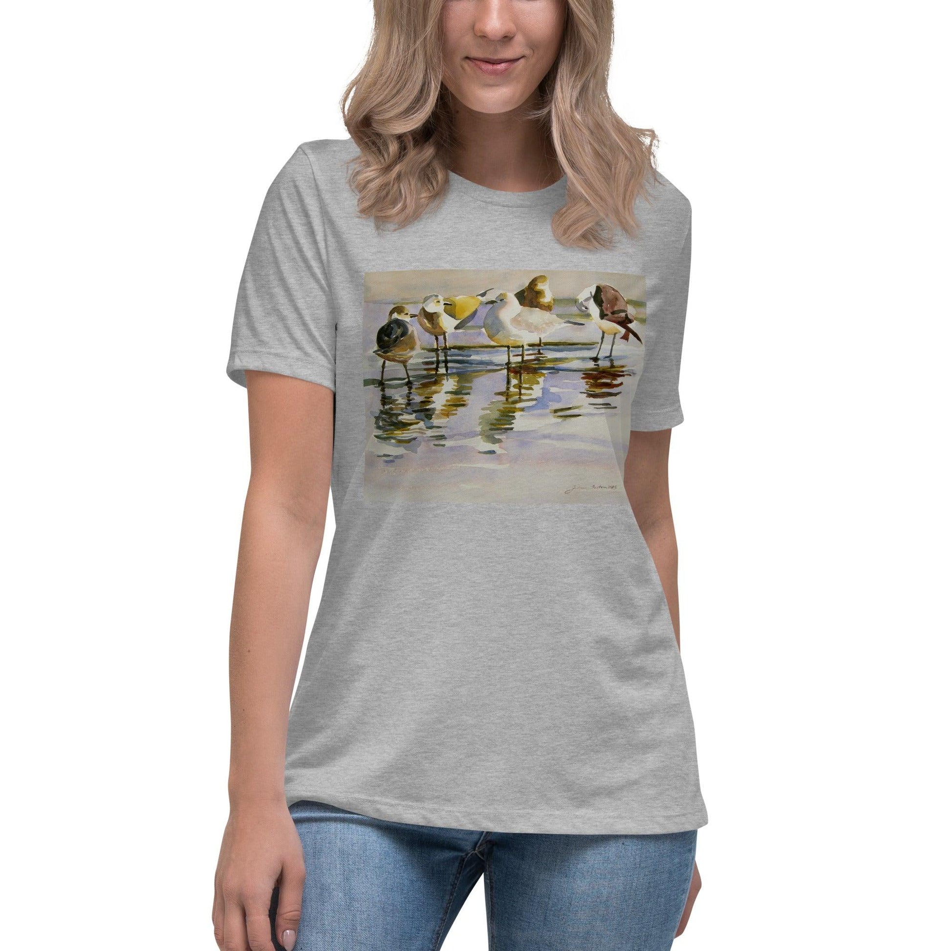 women's t-shirt with Sea Gulls print 