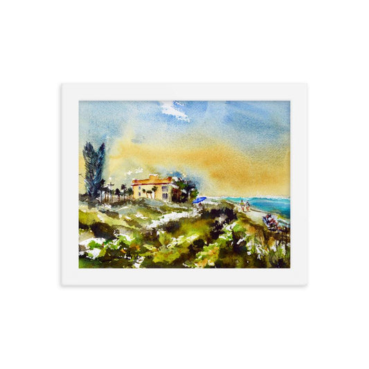 Turtle Beach framed watercolor print - Julianne Felton